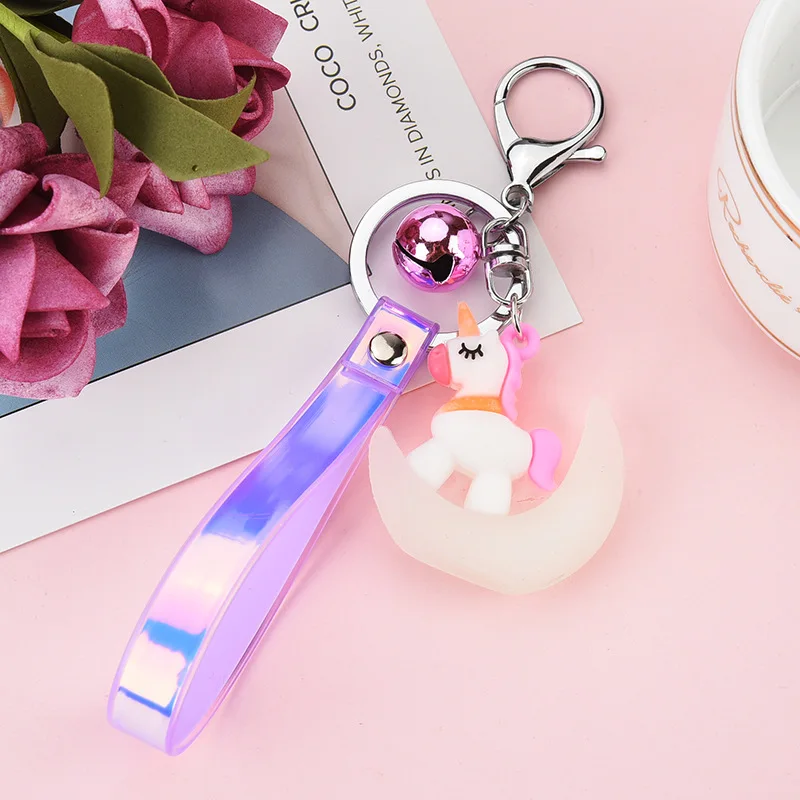 New Arrival Hot Sale Animal Unicorn with Luminous moon Key Chain Action Figure Keychain Doll Toys | Игрушки и хобби