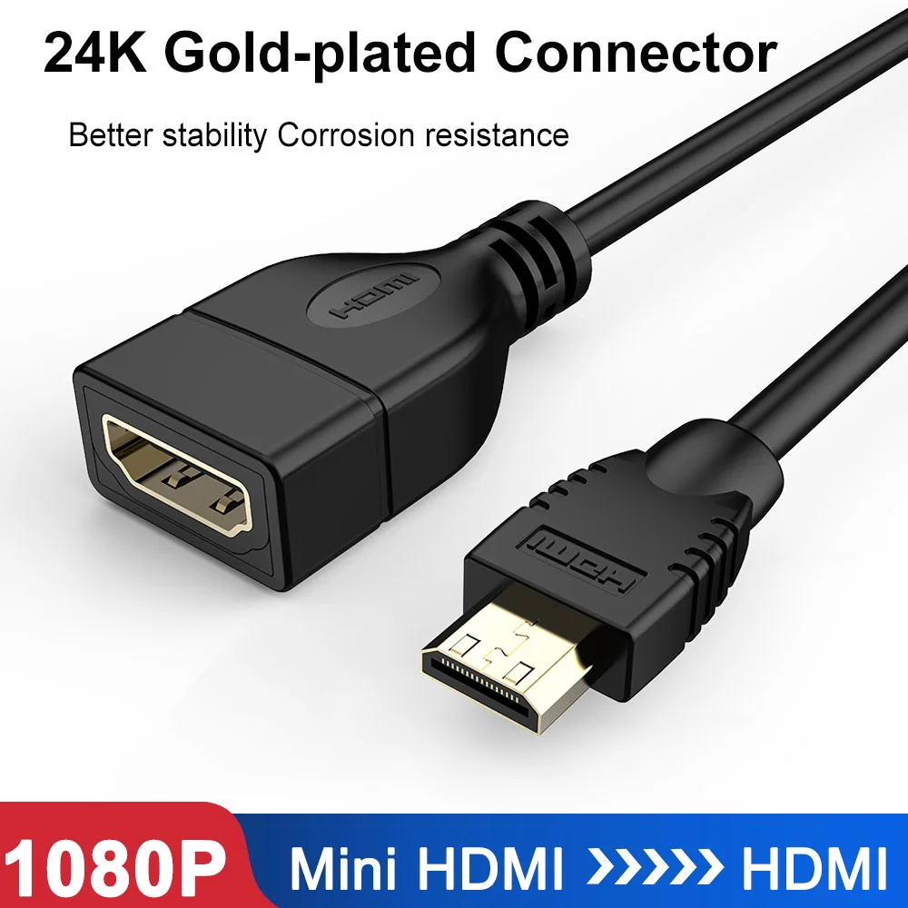 Мини HDMI совместимый 1080P 3D Mini к кабель штырь гнездо для проектора HDTV удлинитель