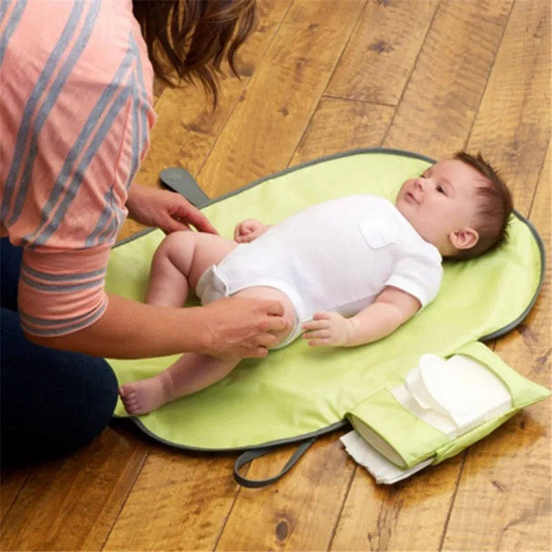 Cambiador de pa&ntilde;ales port&aacute;til impermeable para beb&eacute;, Kit de estaci&oacute;n de cambio de pa&ntilde;ales de viaje, productos para el cuidado de los pa&ntilde;ales, cochecito colgante-0