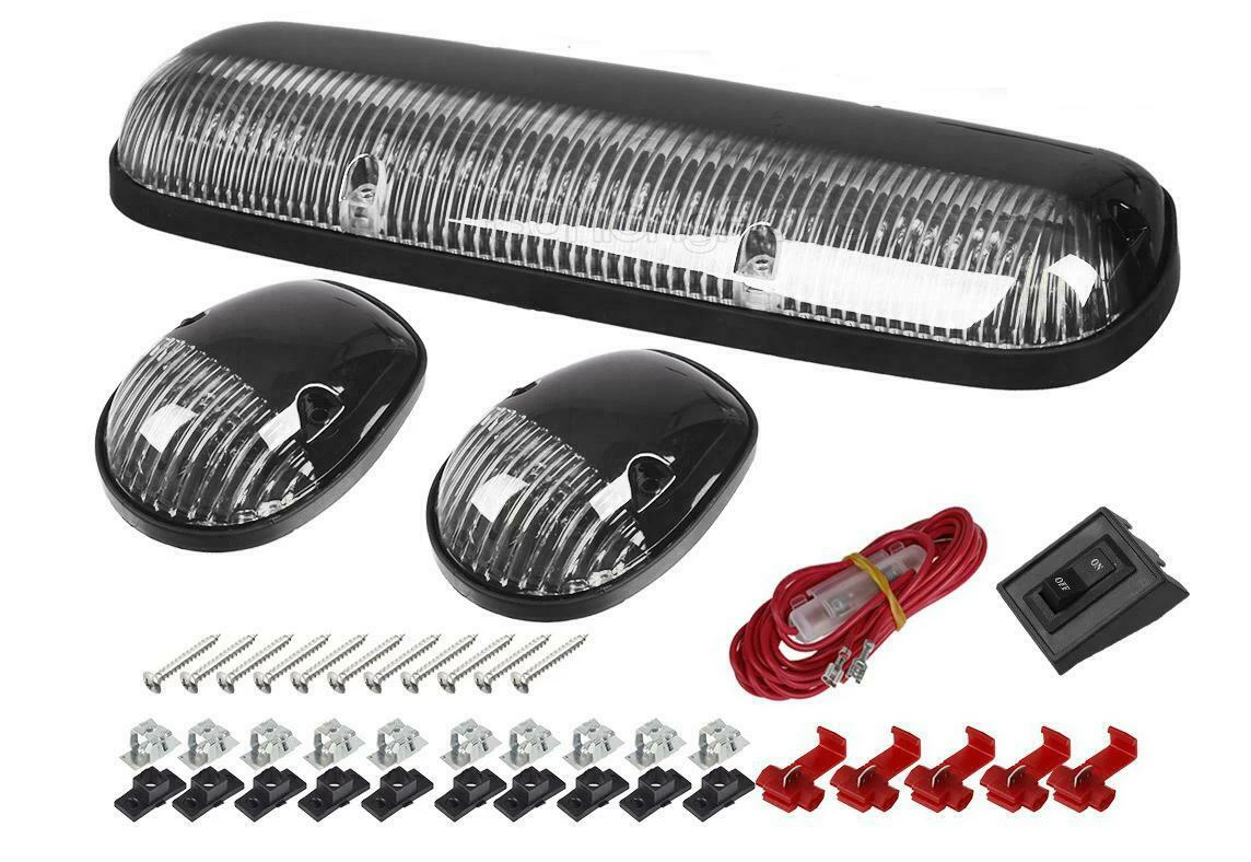 

3* Roof Cab LED Lights Transparent Cab Roof LED Running Light White For Dodge Chevrolet SUV 4X4