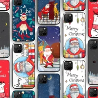 new year painting christmas phone cover for iphone 11 12 pro max x xs xr max 7 8 7plus 8plus 6s se soft silicone tpu case fundas