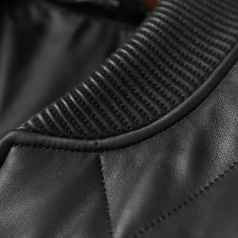 Куртка-пилот мужская из натуральной овечьей кожи зимняя теплая |