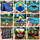 Нашивки для одежды Prajna, с изображением горы, путешественника, вышивка, термоклейкие нашивки для одежды, в полоску, Ван Гога