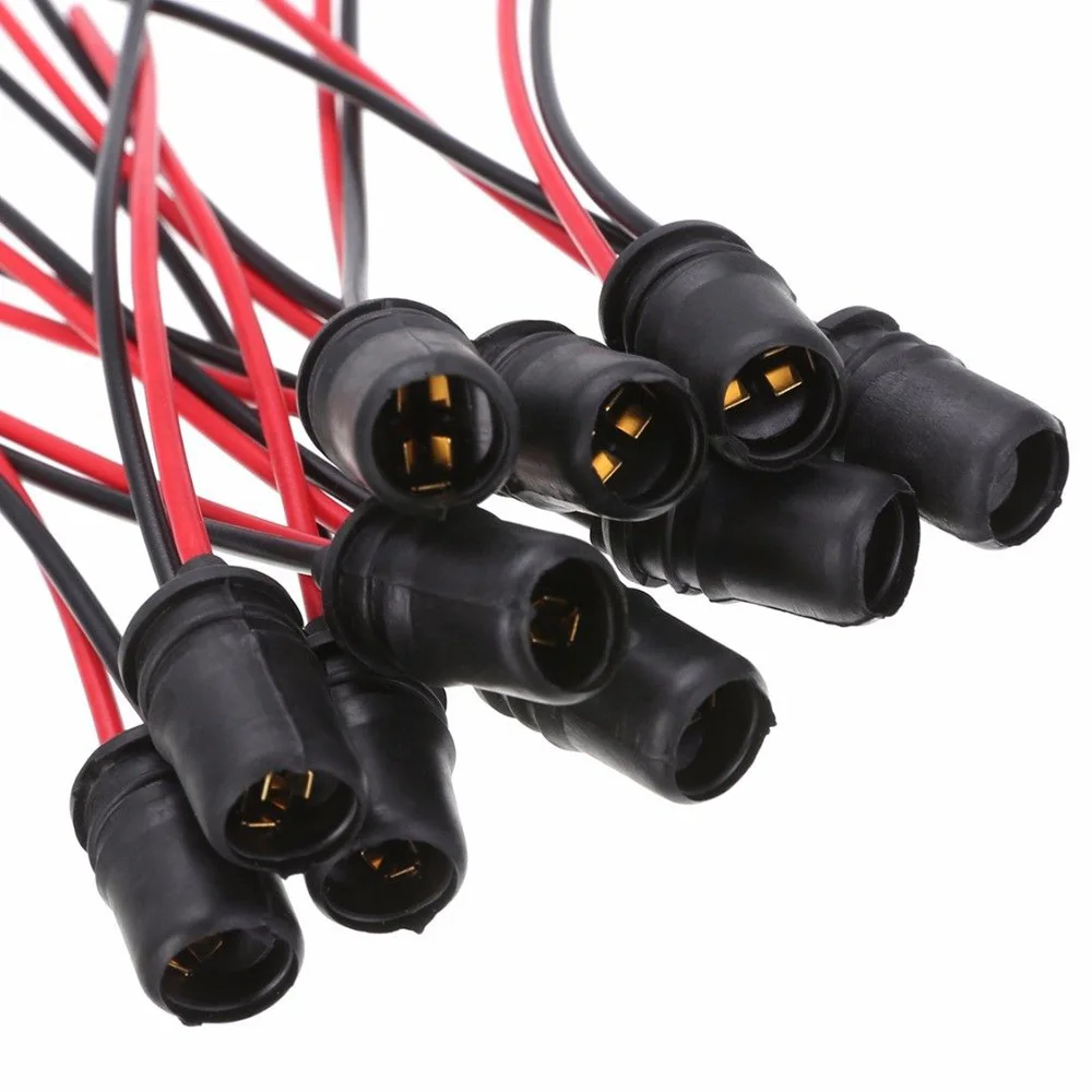 

10 Pcs T10 W5W 501 505 507 Capless Wedge Bulb Holder Socket Fitting 6/12/24V Lot