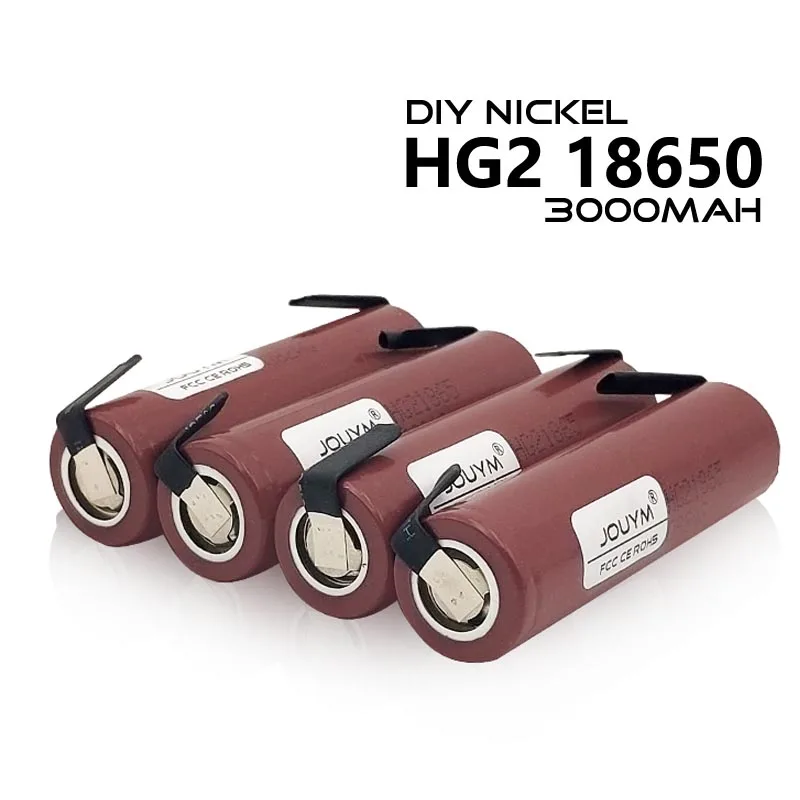 

3.7V HG2 18650 Battery 3000mAh 18650 HG2 3.6V 20A High Power Discharge Li-ion Large Current Battery for screwdriver + DIY Nickel