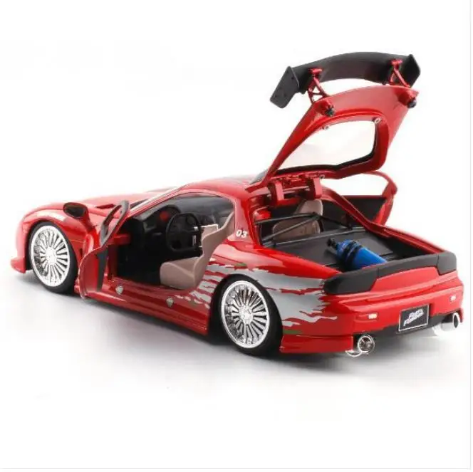 1:24 Mazda RX7 модель автомобиля из сплава, высокая имитация ралли гоночный спортивный автомобиль игрушка, скользящая функция модель автомобиля