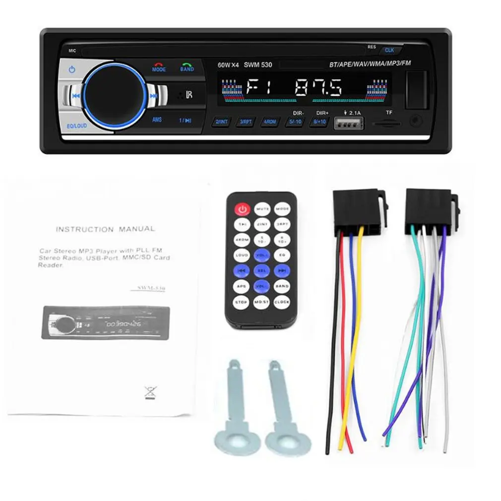 

ZUIDID Bluetooth-совместимый автомобильный радиоприемник стерео радио FM Aux вход TF USB LCD 1 din Автомобильный MP3/ WMA/WAV мультимедиа