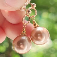 natural pearl gold earrings eardrop 18k chain girl gift ear stud freshwater party new year cultured fools day beautiful dangle