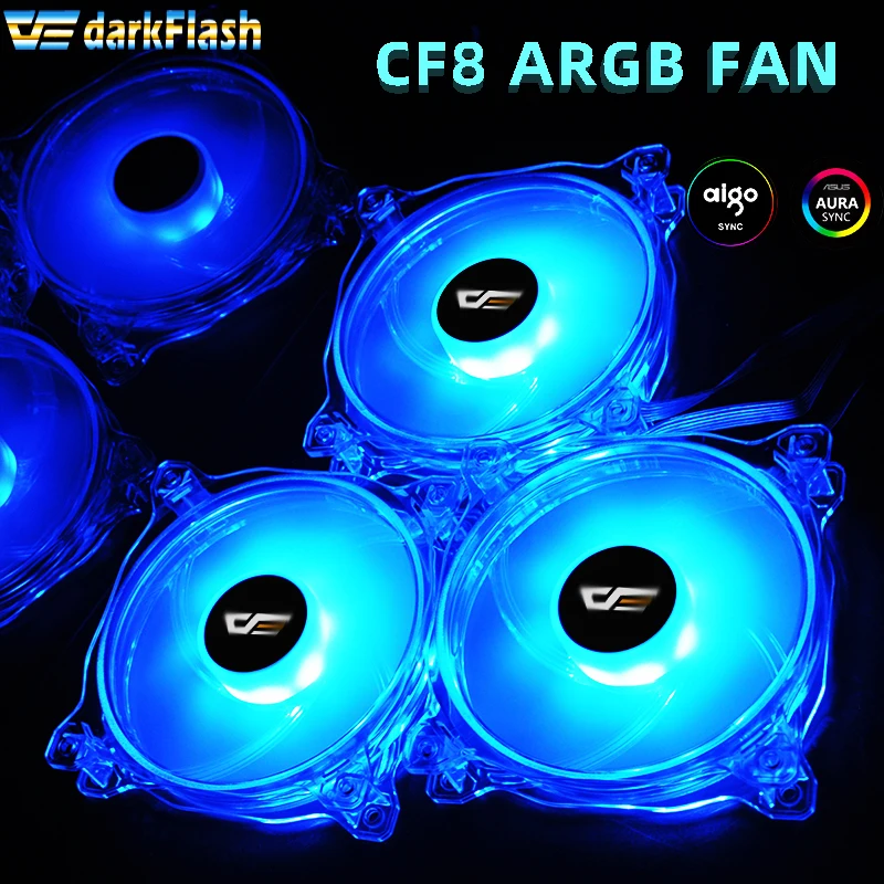 Darkflash CF8 PRO ПК чехол для компьютера RGB вентилятор 3pin5v AURA SYNC 120 мм вентиляторы тихий