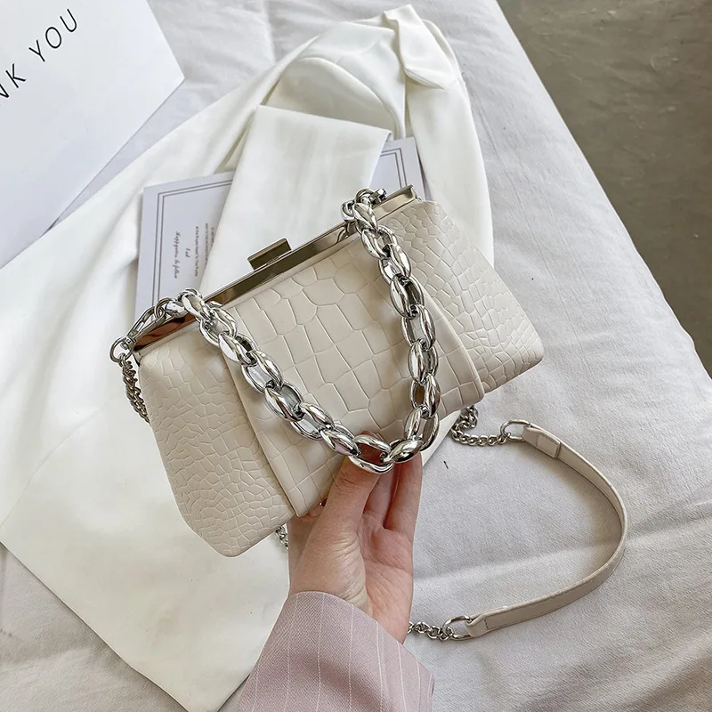 

Fashion Stone Pattern Chain Crossbody Bags for Women Designer Buckle Small Flap Bag Female Shoulder Bag Dinner Clutch 2021