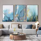 Холст, Современное Абстрактное Искусство, синяя волна, акварельная живопись, плакат для гостиной, украшение, холст, живопись на стену