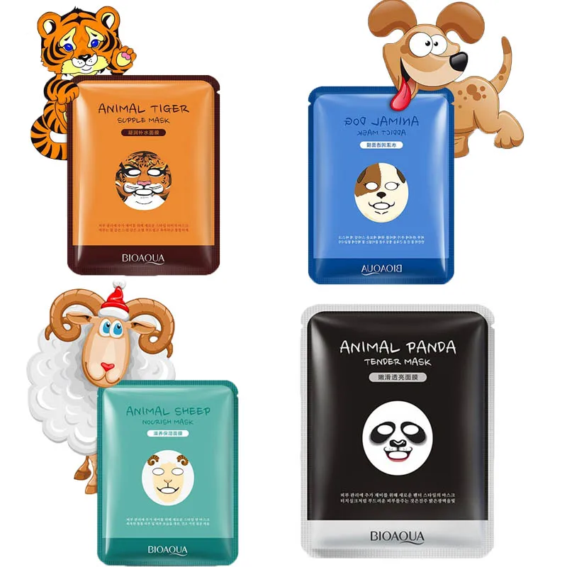 1 шт. мультфильм животных уход за кожей Для женщин лица лист маски естественную