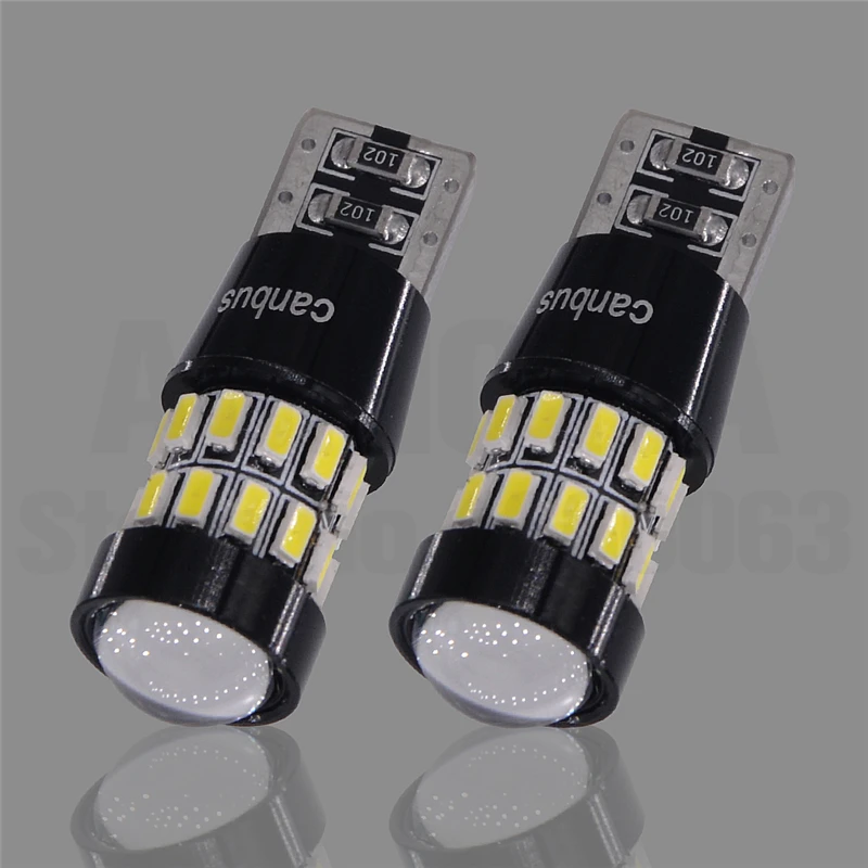 lens 2 шт. T10 W5W светодиодный 3014 30 SMD линзы светодиодный лампочки CANBUS 194 168 белый светильник для салона Купол номерного знака светильник Светодиодные лампы 12V - Испускаемый цвет: lens