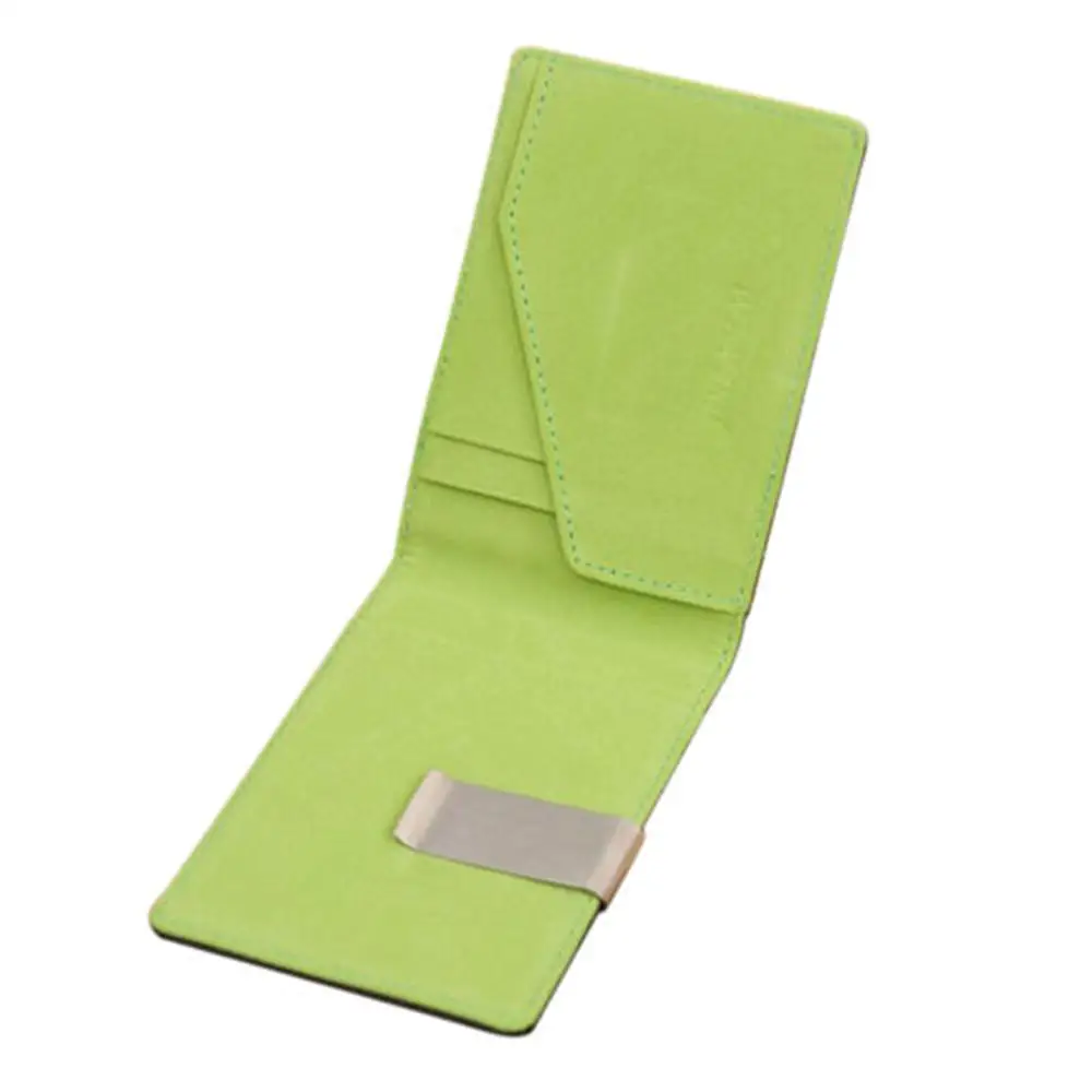 Мужской тонкий мини-кошелек из натуральной кожи серебристого цвета с отделением