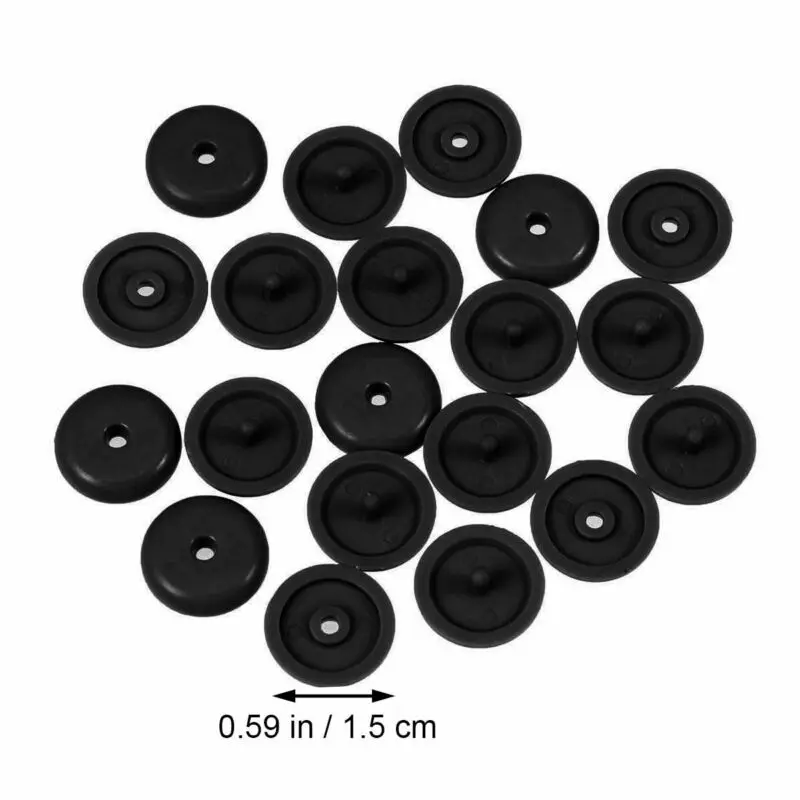 

Black Button clip Buckle Fit Stopper Seat Stop 1.5x1.5x0.2cm Brand new