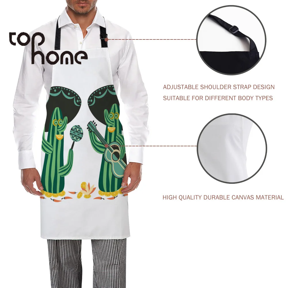 Tophome Кухонный Фартук кактус ковбой мультфильм пустыня регулируемые без рукавов