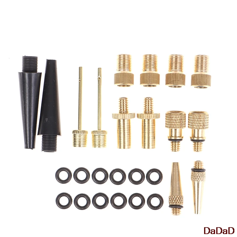 

Bicycle Valve Adapter Set 26PCS Copper Bicycle Valve Adapter Set Bike Tire Pump Adapter Kit Inflator Pump Accessory