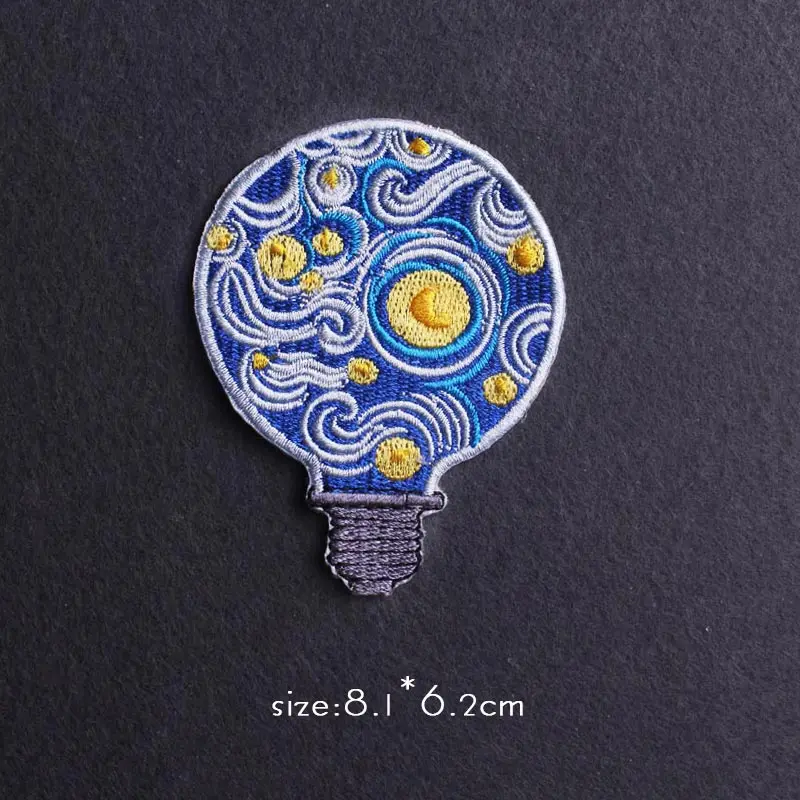 Нашивка С Вышивкой Ван Гога вышитые нашивки для одежды Мультяшные/киты патчи с