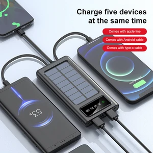 solar power bank 30000mah external battery for xiaomi iphone samsung mobile phone fast charger portable outdoor powerbank free global shipping