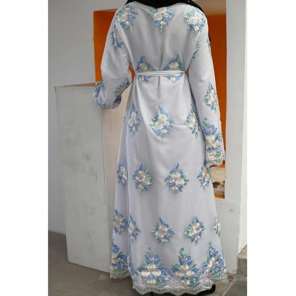 2020 Рамадан кимоно абайя халат Дубай кардиган мусульманских женщин марокаин