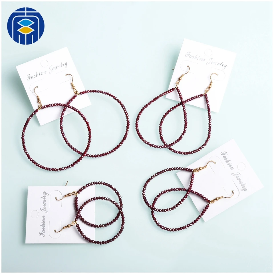 Новый дизайн кубические бусины хрустальные серьги оптом для