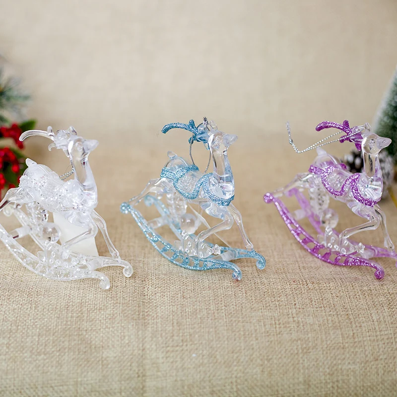 1PCS Christmas Ornaments Table Crafts Pendant Elk Printed Decorations New year gift Cute Deer for Home Decor | Дом и сад