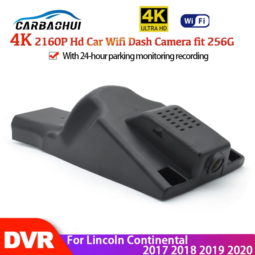 

New 4K 2160P Car DVR Wifi Video Recorder Dash Cam Camera Control by Mobile Phone App For Lincoln Continental 2017 2018 2019 2020