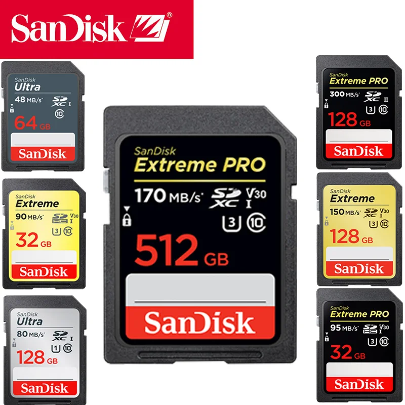 SanDisk экстремальный Pro/Ultra флешка sd card флешки 64 ГБ карта памяти 32 флеш 128 16 класс 10 U3