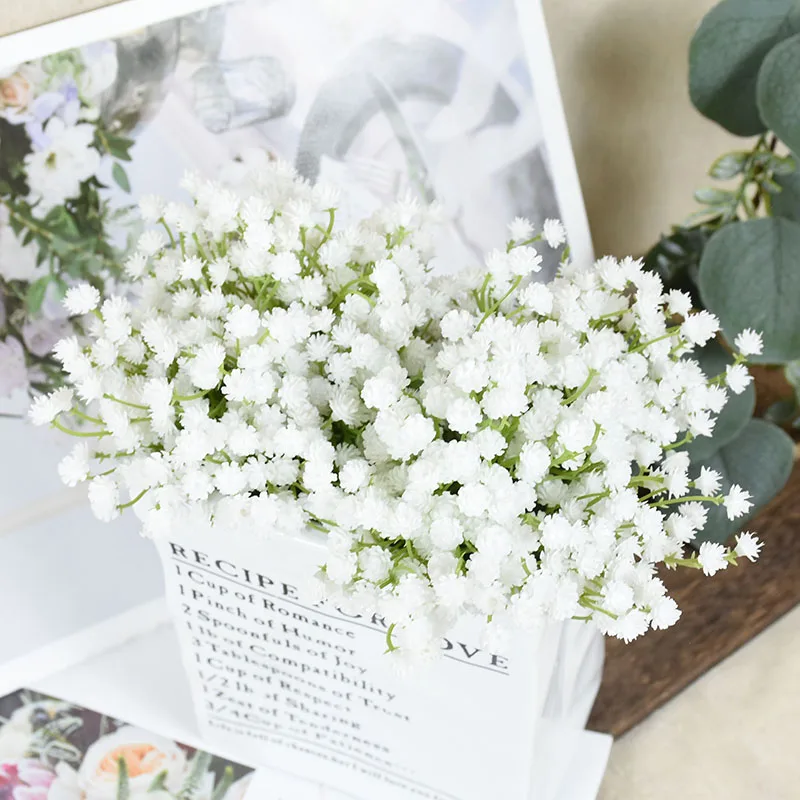 

1/2pcs White Babies Breath Flowers Artificial Gypsophila Fake Floral bride Bouquets For bridal shower Wedding Home Decoration