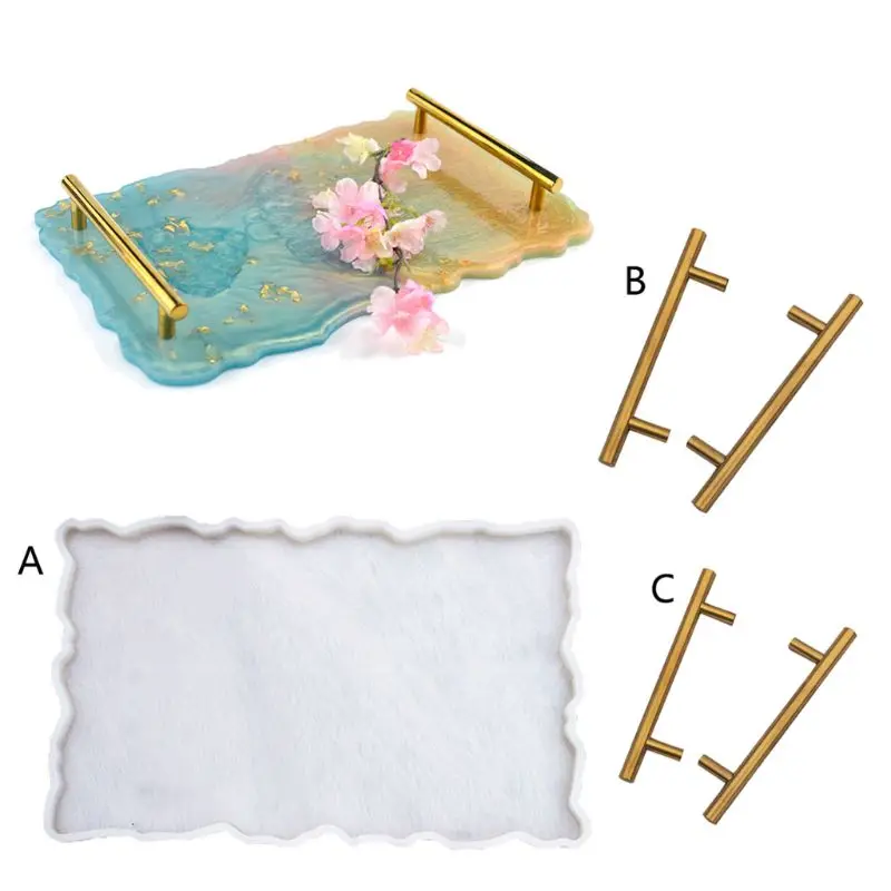 

Большая Прямоугольная форма для пластин из смолы, большой лоток для фруктов, форма для смолы, прозрачные гибкие силиконовые формы, художественное ремесло, Прямая поставка