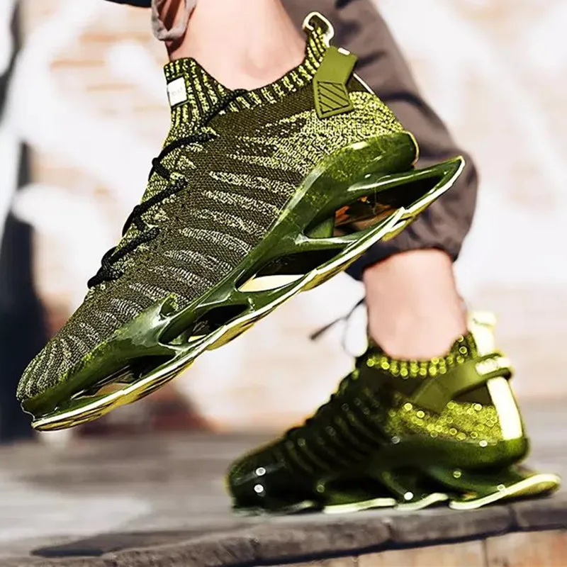 

Mens Sports Shoes Outdoor Autumn Knited Hight Increased Male Sneakers Trendy Breathable Blade Bottom Non Slip Mens Running Shoe