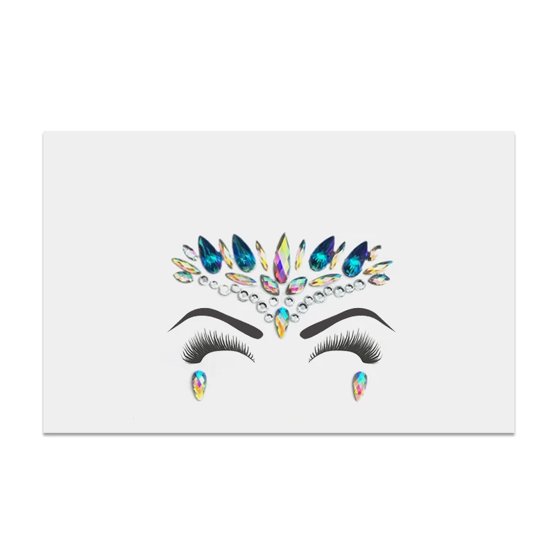 

Colorful Temporary Rhinestone Glitter Face Tattoo Stickers Jewels Gems Festival Party Makeup Body Jewels Flash Fake Tattoos