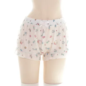 Шорты женские летние в стиле японской Лолиты для косплея, с изображением кошки, подростка