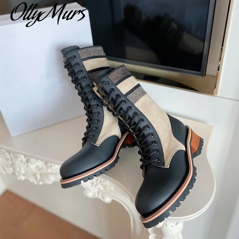 

Ollymurs Women Designer Winter Short Boots Luxury Brand Square Toe Knight Boots Top Quality Genuine Leather Knee Boots For