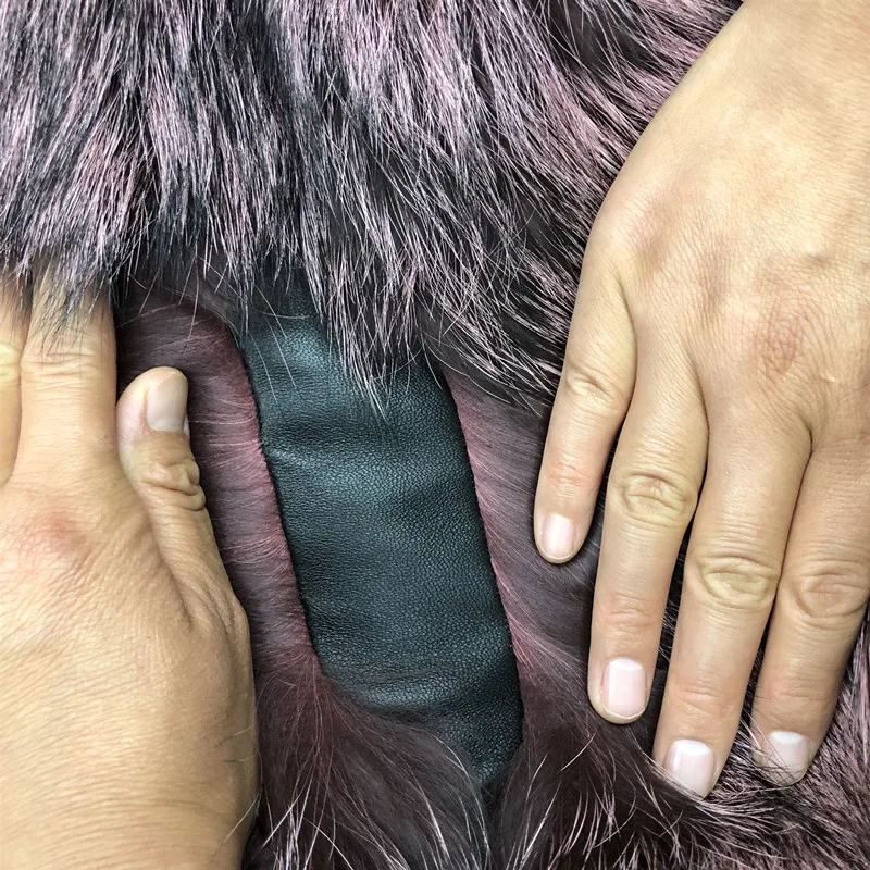 Новинка 2019 Стильное женское пальто из натурального Меха чернобурки Толстая