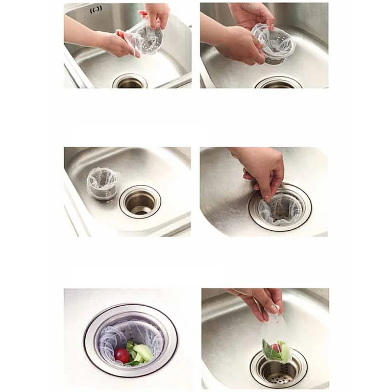 

Disposable Hair Catcher Shower Filter Sink Plug Floor Drain Filter Shower Sink Hair Rubbish Storage Mesh Bag