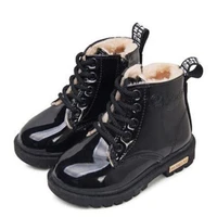 new children shoes boots for children size 21 37 martin boots for girl pu leather waterproof winter kids snow shoes girls boots