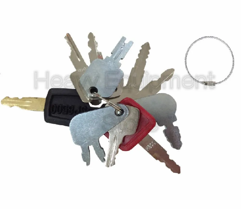 10 Pcs Heavy Equipment Key Set For Caterpillar VOolvo Komatsu Hitachi John Deere Yanmar Deawoo Case Lucas|Ключ от авто| |