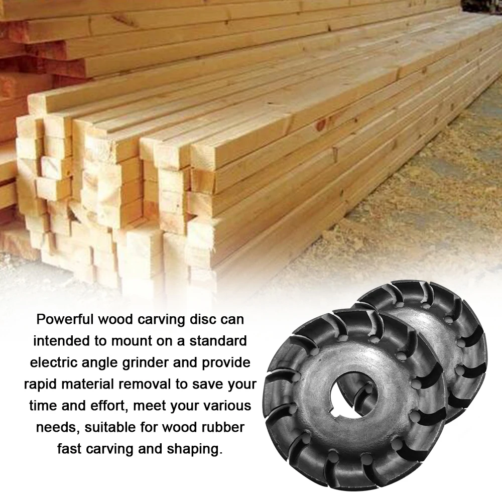

Multifunctional High Hardness Wood Carving Disc 12Teeth 16mm Bore Hole 65mm Diameter Wood Shaping Angle Grinder Woodworking Tool