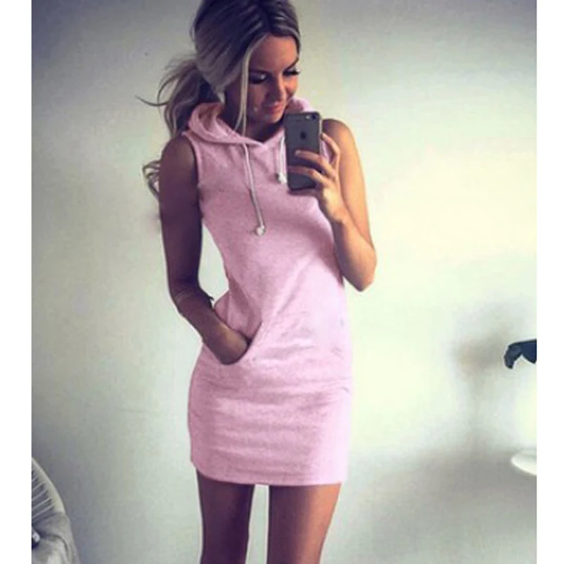 Summer Dress 2022 Hooded Sweatshirt O-neck Sexy Elegant Women Party Dresses Fashion Bodycon Short Dress Package Hips Slim Female