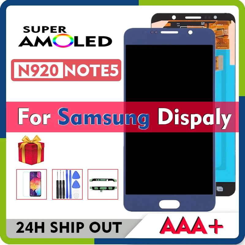 Pantalla LCD Original Super Amoled para Samsung Galaxy Note5, montaje de digitalizador con pantalla t&aacute;ctil, SM, N920, N920T, N920A, N920I, N920G-0