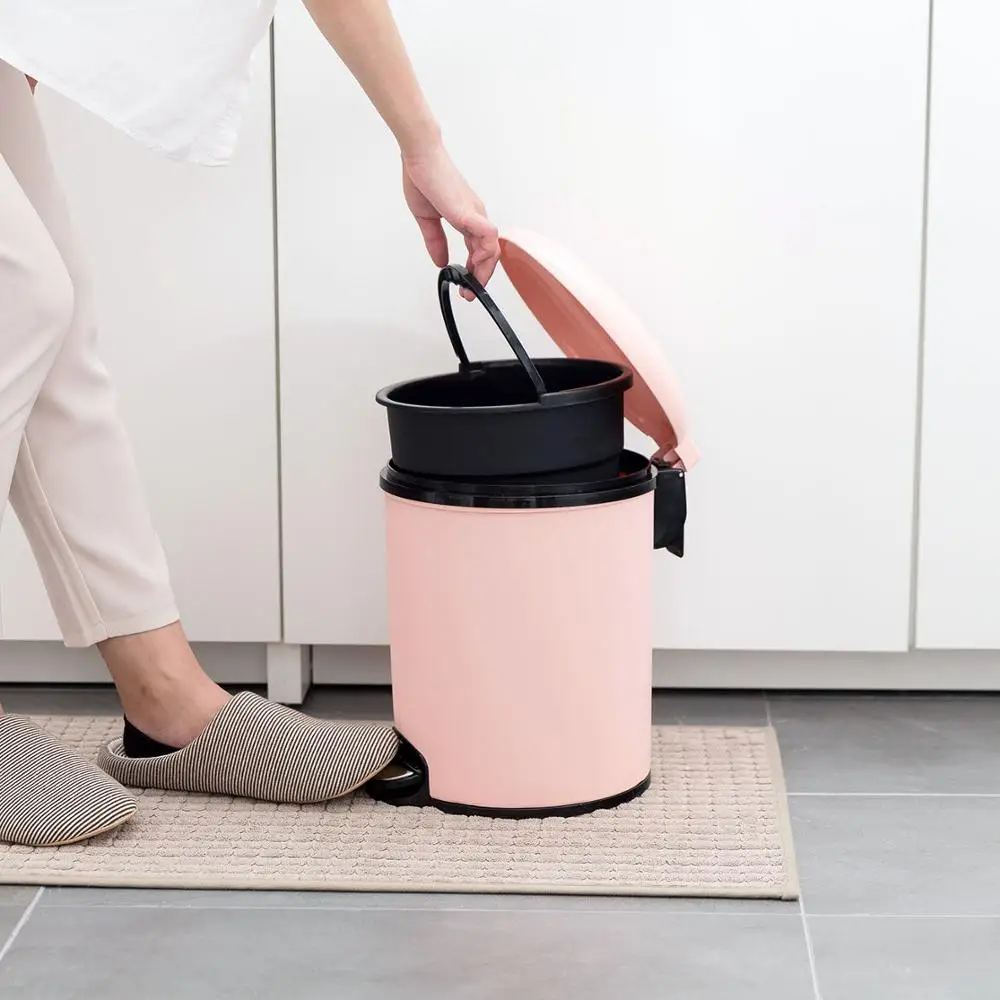 8л большая емкость под мусор двухслойные круглые мусорные ведра ножная педаль