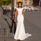 Богемное свадебное платье русалки Smileven, атласная Кепка с рукавами, кружевное платье невесты с открытой спиной, Элегантное свадебное платье