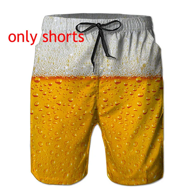 only shorts Мужской комплект из 2 предметов, Гавайские рубашки, шорты, ананас, 3d принт, мужские с коротким рукавом, гавайская рубашка, шорты, брюки, костюм из двух предметов - Цвет: only shorts