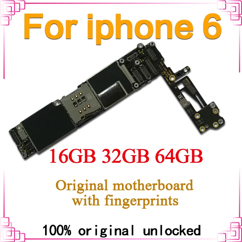 Заводская разблокированная материнская плата для iphone 6 с сенсорным ID/без Touch ID, для iphone 6 материнская плата 16 ГБ 32 ГБ 64 ГБ