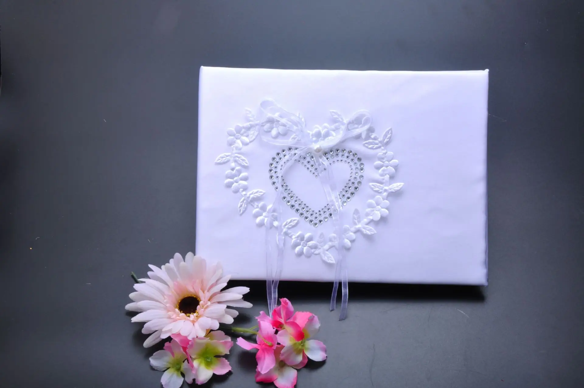 Винтажная Свадебная Гостевая книга с белой подушкой-кольцом и ручкой набор для