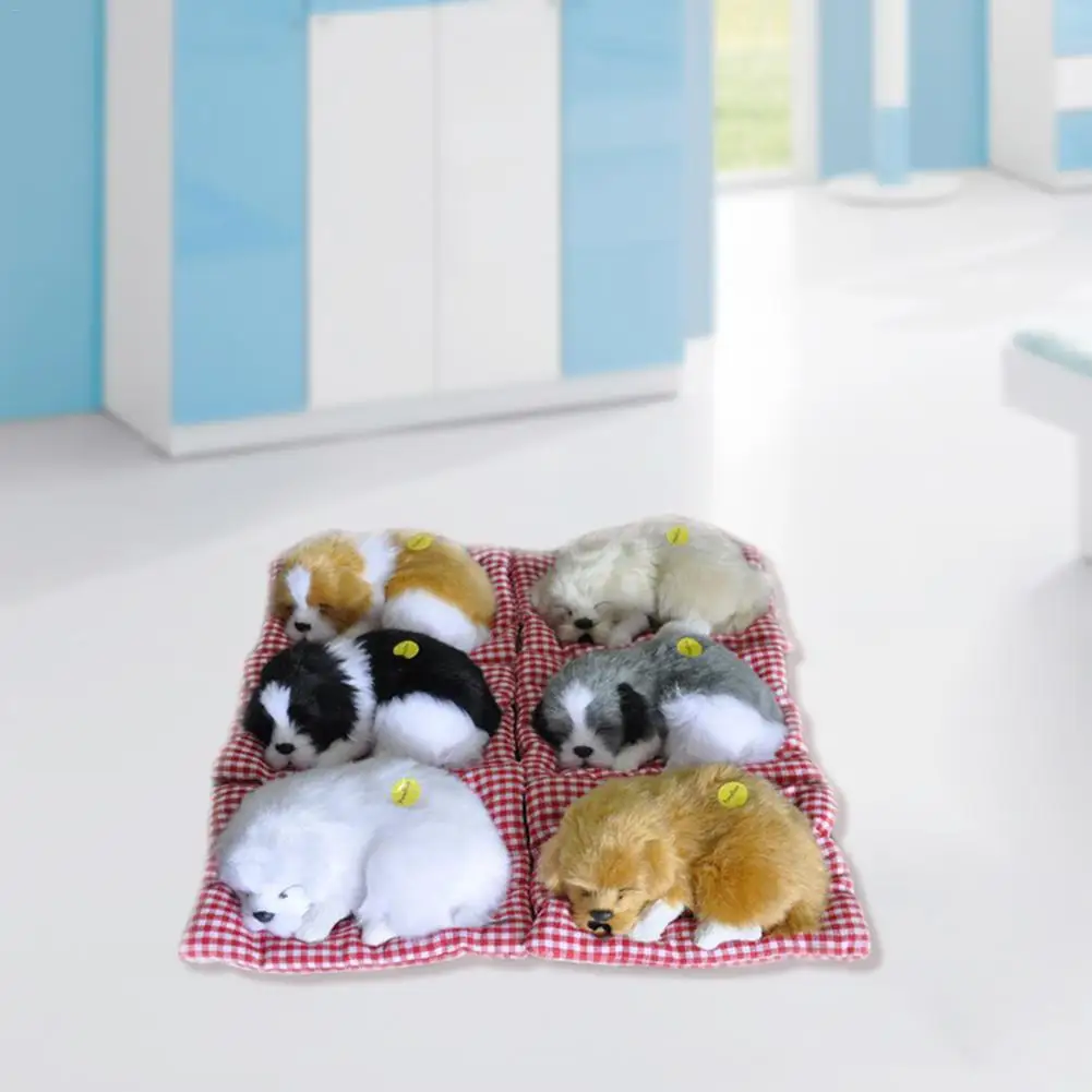 Маленькая имитация сжимающая Спящая собака со звуком прекрасные мягкие игрушки