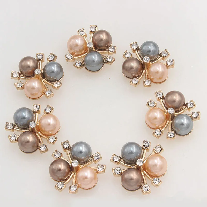 20 мм стразы жемчужные декоративные пуговицы для рукоделия золотые украшения