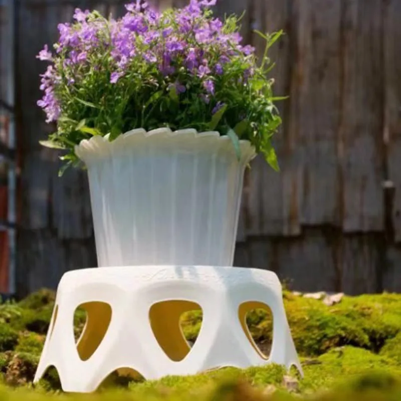 Полый пластиковый круглый цветочный горшок поднос для вазы подставка цветов
