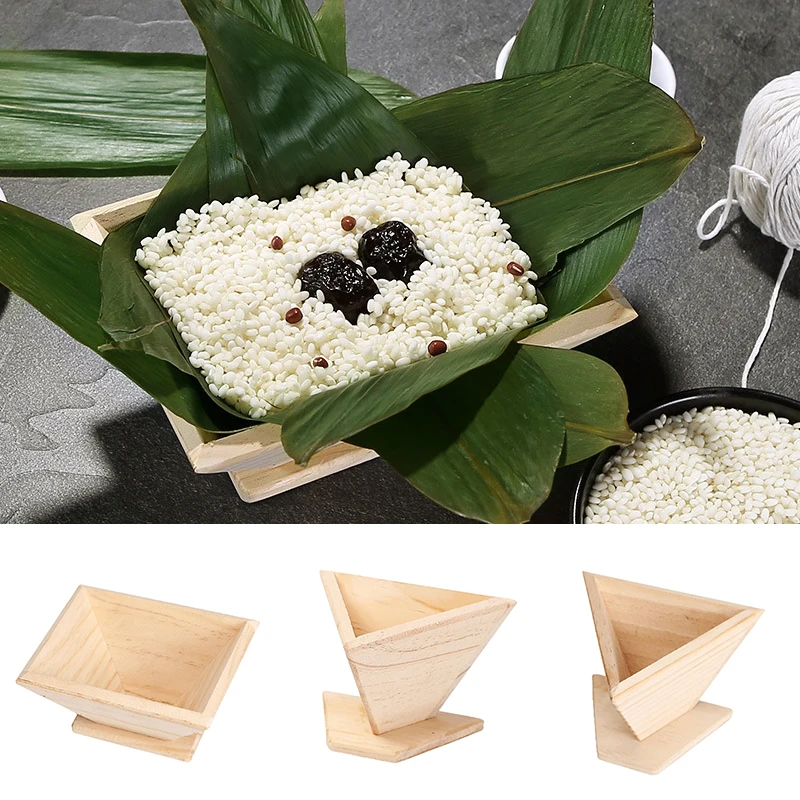 

2021 г., деревянная форма Zongzi для традиционной китайской еды, формы для риса и пельменей, форма для пудинга, треугольная трапециевидная форма ...